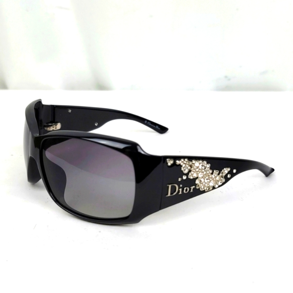Dior Logo Black Acetate Square Crystals Gradient Lenses